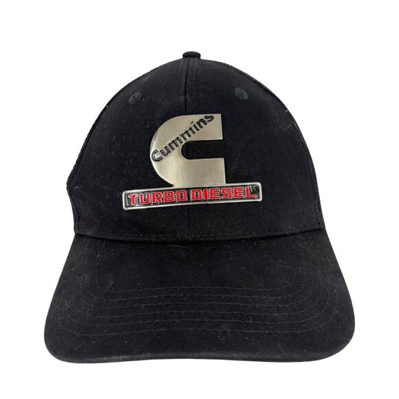 Cummins Turbo Diesel Snapback Trucker Hat One Size Black Mesh Back Baseball Cap - Picture 1 of 8